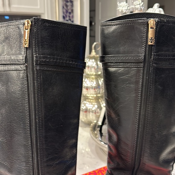 Tory Burch Calista Leather Logo Boots - Picture 7 of 10